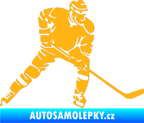 Samolepka Hokejista 026 pravá světle oranžová
