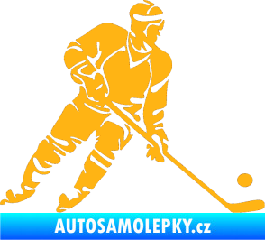 Samolepka Hokejista 027 pravá světle oranžová