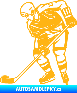 Samolepka Hokejista 029 levá světle oranžová