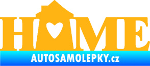 Samolepka Home nápis s domečkem světle oranžová