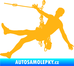 Samolepka Horolezec 002 pravá světle oranžová