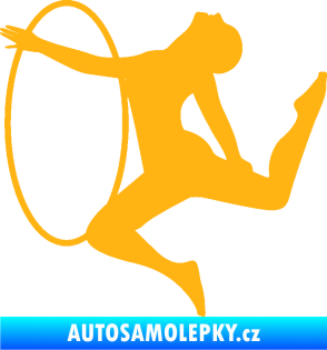 Samolepka Hula Hop 002 levá gymnastka s obručí světle oranžová