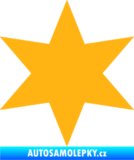 Samolepka Hvězda 002 světle oranžová