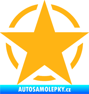 Samolepka Hvězda US Army 001 světle oranžová