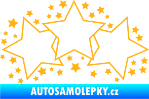Samolepka Hvězdy a hvězdičky dekor světle oranžová