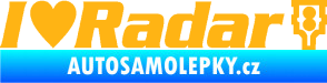 Samolepka I love radar nápis světle oranžová