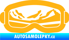 Samolepka I love snow brýle pravá světle oranžová