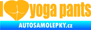 Samolepka I love yoga pants nápis světle oranžová