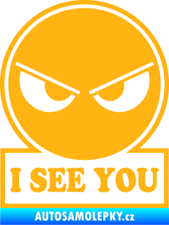 Samolepka I see you smajlík světle oranžová