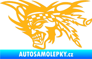 Samolepka Indián 001 levá světle oranžová