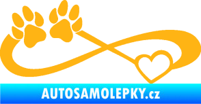 Samolepka Infinity 003 pravá srdce a tlapky světle oranžová
