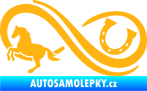 Samolepka Infinity 005 levá koník s podkovou světle oranžová