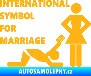 Samolepka International symbol for marriage světle oranžová