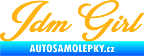 Samolepka JDM girl 001 nápis světle oranžová