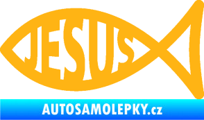 Samolepka Jesus rybička 003 křesťanský symbol světle oranžová