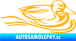 Samolepka Kachna 003 pravá ve vodě světle oranžová