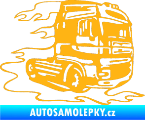 Samolepka Kamion 003 pravá nákladní auto světle oranžová