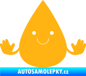 Samolepka Kapka 001 veselá světle oranžová