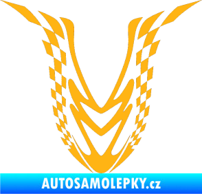 Samolepka Kapota 006 šachovnice světle oranžová