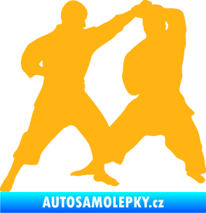 Samolepka Karate 013 levá souboj světle oranžová