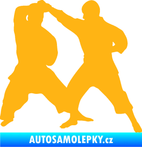 Samolepka Karate 013 pravá souboj světle oranžová