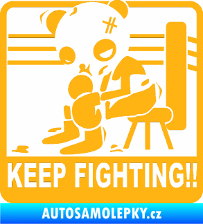 Samolepka Keep Fighting!! světle oranžová