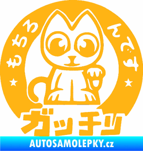 Samolepka Kočička lucky cat JDM 002  světle oranžová
