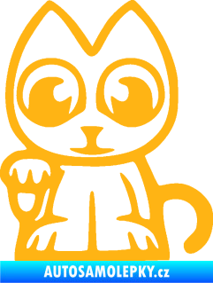 Samolepka Kočička lucky cat JDM levá světle oranžová