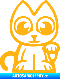 Samolepka Kočička lucky cat JDM pravá světle oranžová