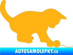 Samolepka Kočka 002 pravá světle oranžová