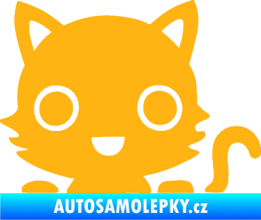 Samolepka Kočka 014 pravá kočka v autě světle oranžová
