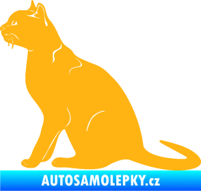 Samolepka Kočka 021 levá světle oranžová
