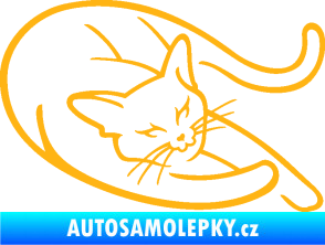 Samolepka Kočka 022 pravá světle oranžová
