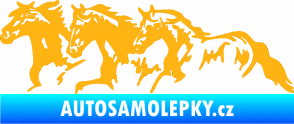 Samolepka Koníci 004 levá stádo světle oranžová