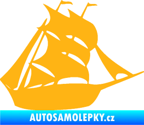 Samolepka Koráb 001 pravá světle oranžová
