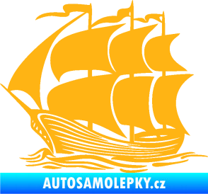 Samolepka Koráb 002 levá světle oranžová