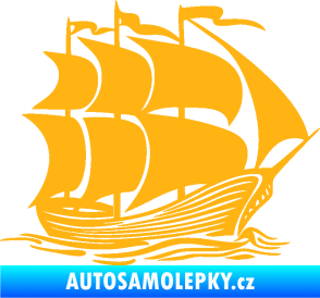 Samolepka Koráb 002 pravá světle oranžová