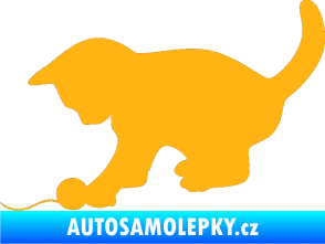 Samolepka Koťátko 001 levá světle oranžová