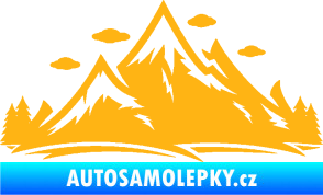 Samolepka Krajina hory 002 pravá světle oranžová
