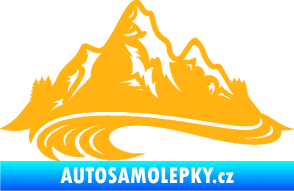 Samolepka Krajina hory 008 levá světle oranžová