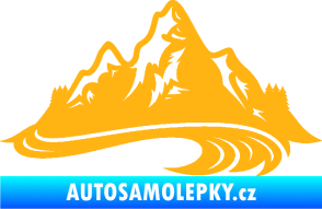 Samolepka Krajina hory 008 pravá světle oranžová
