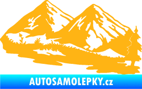Samolepka Krajina hory 012 pravá světle oranžová