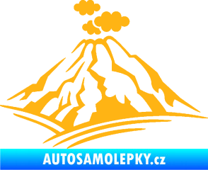 Samolepka Krajina hory 018 pravá světle oranžová