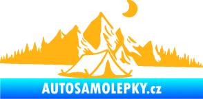 Samolepka Krajina hory 023 pravá kempování světle oranžová