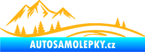 Samolepka Krajina hory 036 levá světle oranžová