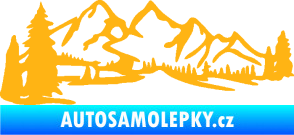 Samolepka Krajina hory 038 levá světle oranžová