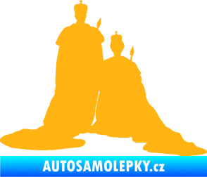 Samolepka Král a královna  světle oranžová