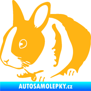 Samolepka Králík 002 levá zakrslý králíček světle oranžová