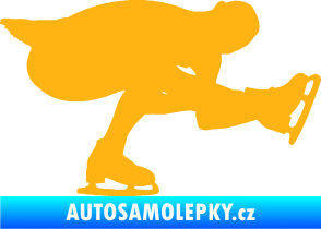 Samolepka Krasobruslení 007 pravá krasobruslařka světle oranžová