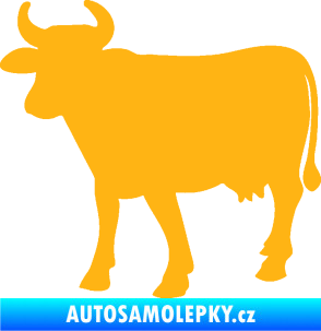 Samolepka Kráva 002 levá světle oranžová